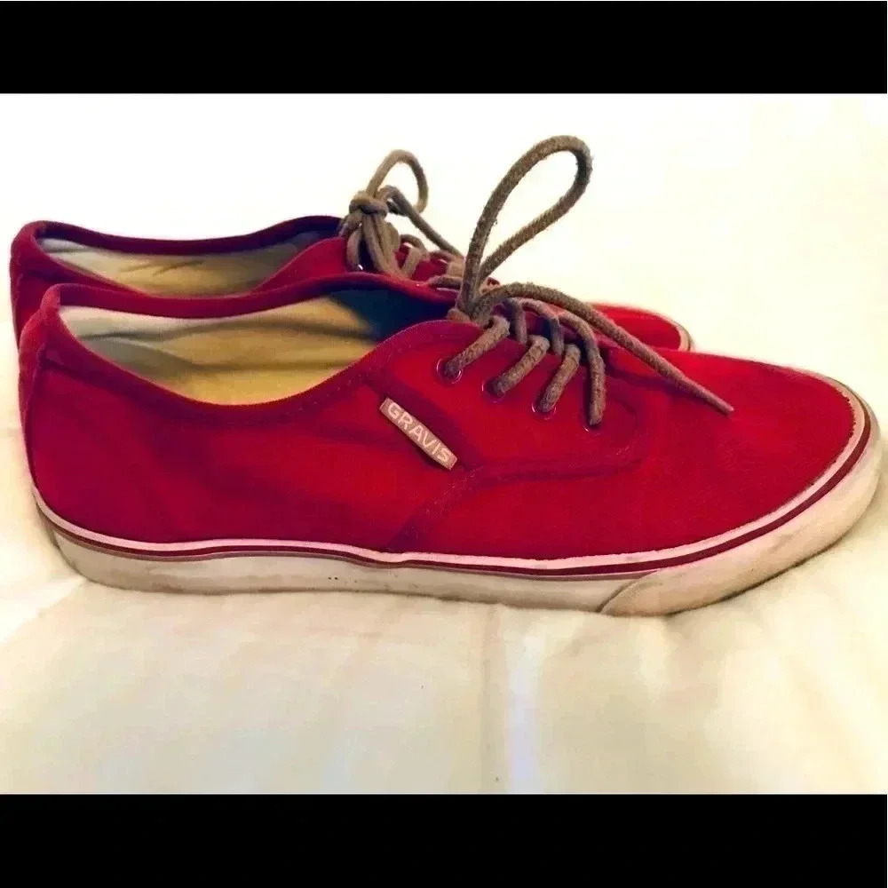 BURTON GRAVIS Slymz Formula One Skateboard Low Sneakers Shoes Red White Mens 6 - Picture 2 of 5